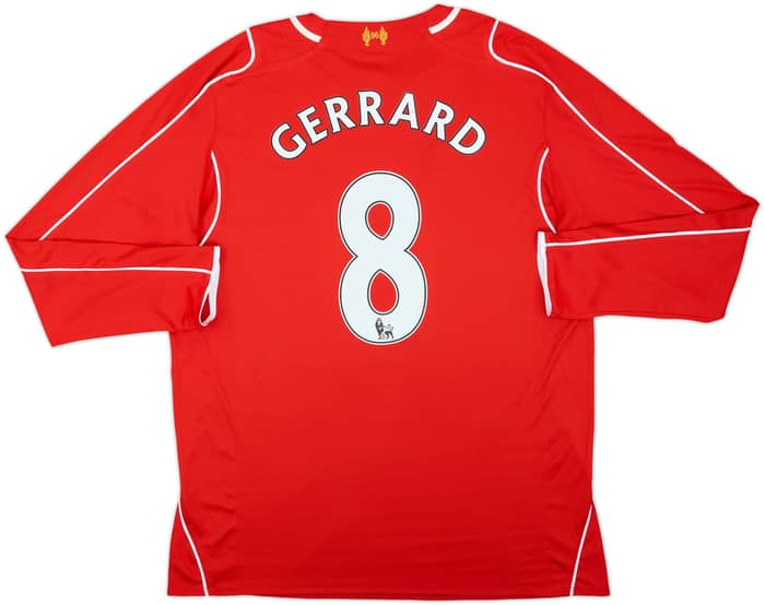 2014-15 Liverpool Home L/S Shirt Gerrard #8 - 5/10 - (XL)