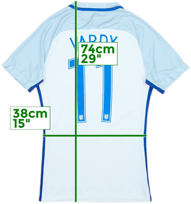 Camiseta de local versión jugador de Inglaterra 2016-17 Vardy #11 - 6/10 - (S)