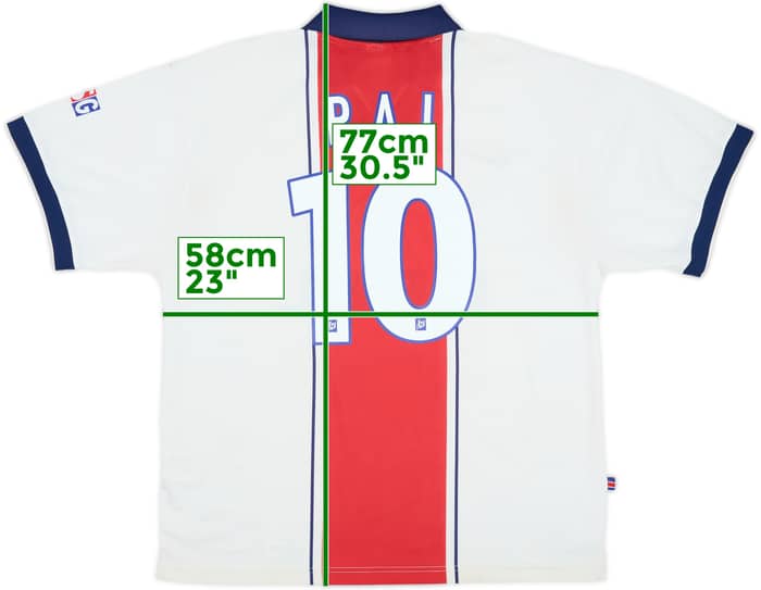 1997-98 Paris Saint-Germain Away Shirt Rai #10 - 6/10 - (XL)