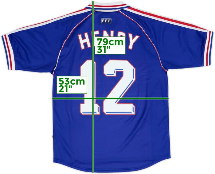 1998-00 France Home Shirt Henry #12 - 8/10 - (M)