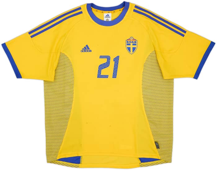 2002-03 Sweden Home Shirt Ibrahimovic #21 - 7/10 - (XL)