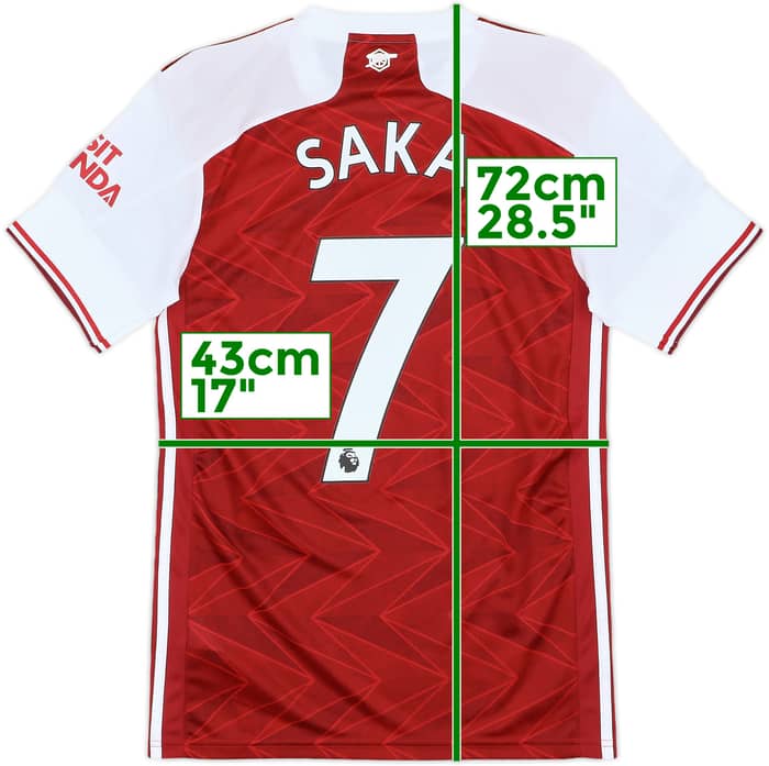 2020-21 Arsenal Home Shirt Saka #7 (XS)