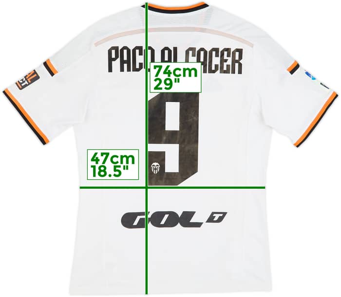 Camiseta de local del Valencia 2014-15 Paco Alcacer #9 - 7/10 - (L)