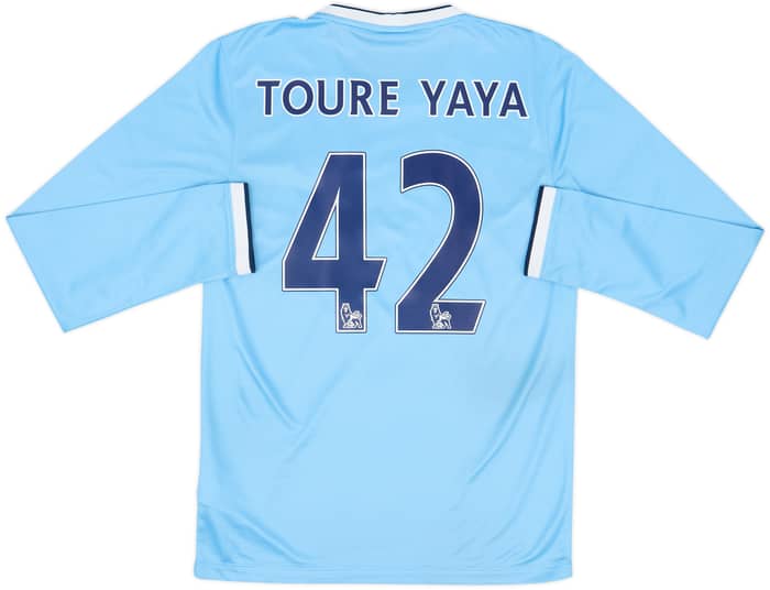 2013-14 Manchester City Home L/S Shirt Toure Yaya #42 - 8/10 - (S)
