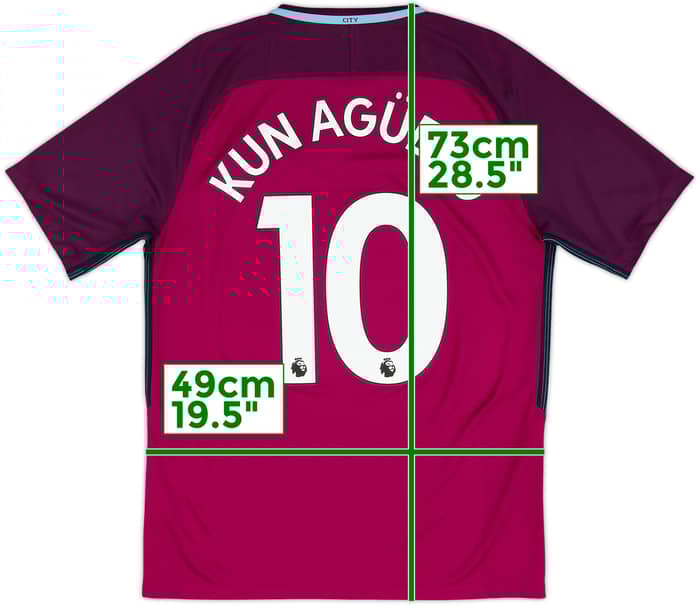 2017-18 Manchester City Away Shirt Kun Aguero #10 - 6/10 - (M)