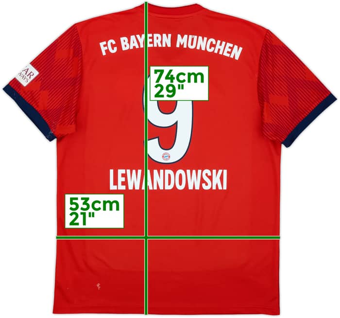 2018-19 Bayern Munich Home Shirt Lewandowski #9 - 8/10 - (M)