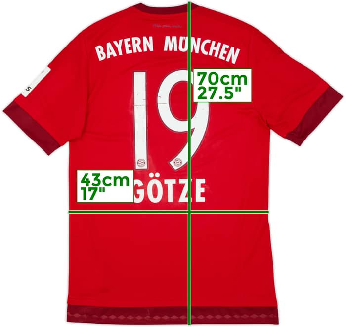 2015-16 Bayern Munich Home Shirt Gotze #19 - 6/10 - (S)