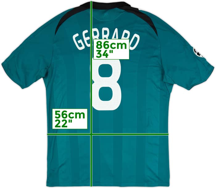 2008-09 Liverpool Third Shirt Gerrard #8 - 7/10 - (XL)