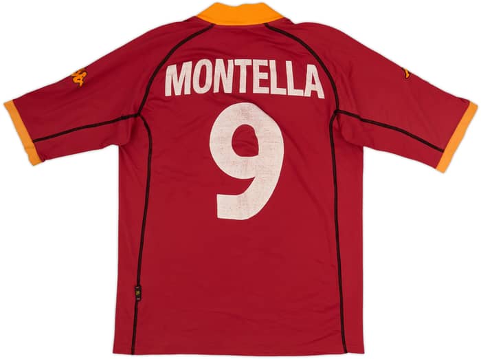2001-02 Roma Home Shirt Montella #9 - 5/10 - (XL)
