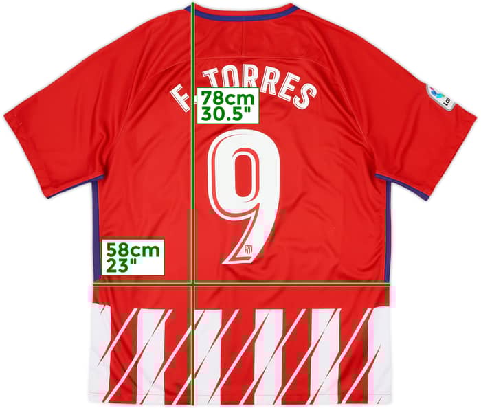 2017-18 Atletico Madrid Home Shirt F.Torres #9 - 6/10 - (XL)
