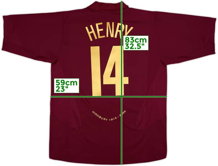 2005-06 Arsenal Home Shirt Henry #14 - 9/10 - (XL)