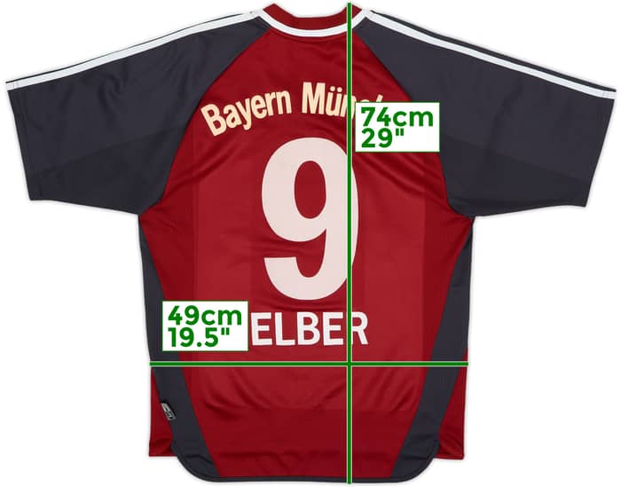 2001-02 Bayern Munich Home Shirt Elber #9 - 8/10 - (S)