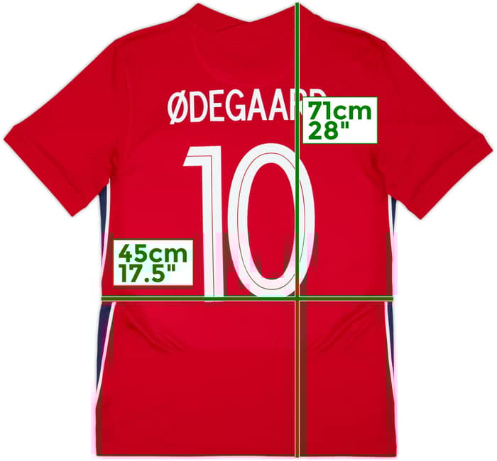 2020-22 Norway Home Shirt Odegaard #10 - 8/10 - (S)