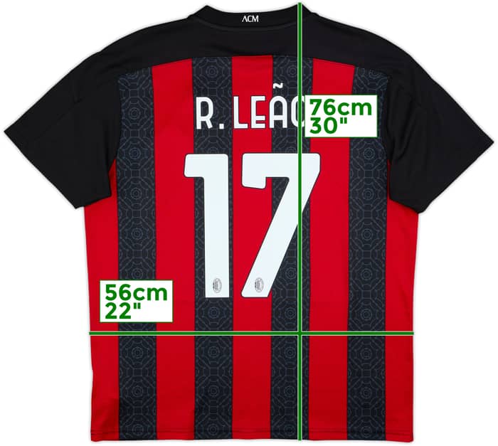 2020-21 AC Milan Home Shirt R.Leao #17 - 10/10 - (XL)