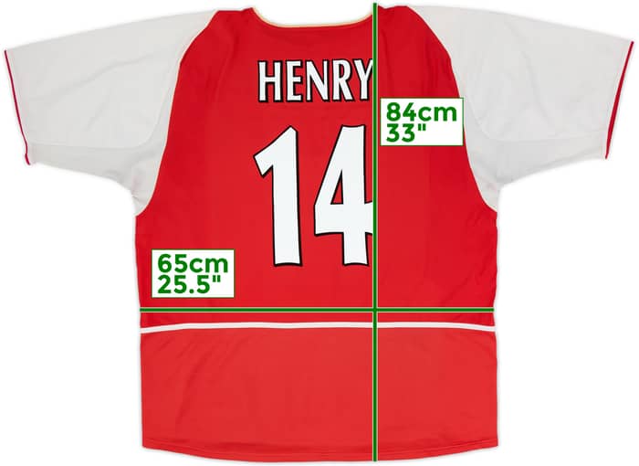 2002-04 Arsenal Home Shirt Henry #14 - 6/10 - (XXL)