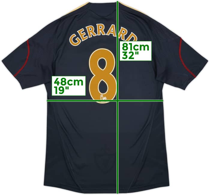 2009-10 Liverpool Away Shirt Gerrard #8 - 8/10 - (L)