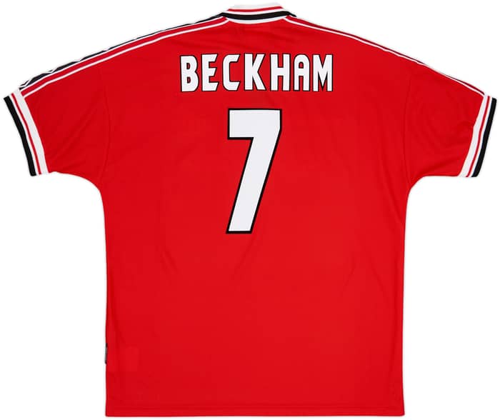 1998-00 Manchester United Home Shirt Beckham #7 - 7/10 - (XL)