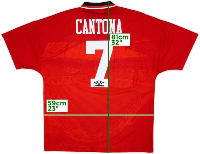1994-96 Manchester United Home Shirt Cantona #7 - 8/10 - (XL)