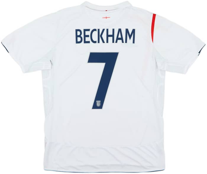 2005-07 England Home Shirt Beckham #7 - 6/10 - (L)
