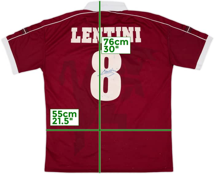 1998-99 Torino Signed Home Shirt Lentini #8 - 6/10 - (L)