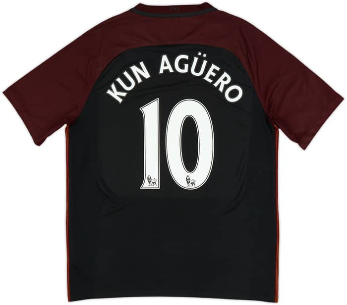 Camiseta de visitante del Manchester City 2016-17 Kun Aguero #10 - 8/10 - (L)