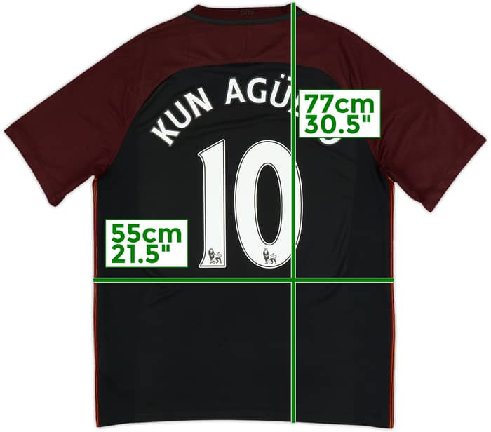 Camiseta de visitante del Manchester City 2016-17 Kun Aguero #10 - 8/10 - (L)
