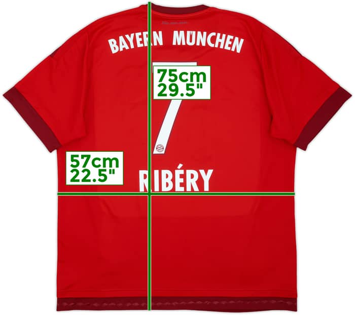 2015-16 Bayern Munich Home Shirt Ribery #7 - 10/10 - (XL)