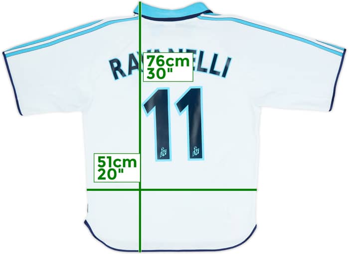 1999-00 Olympique Marseille Home Shirt Ravanelli #11 - 6/10 - (S)