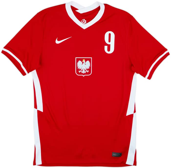 2020-21 Poland Away Shirt Lewandowski #9 - 10/10 - (S)
