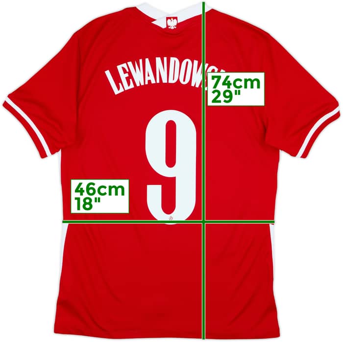 2020-21 Poland Away Shirt Lewandowski #9 - 10/10 - (S)