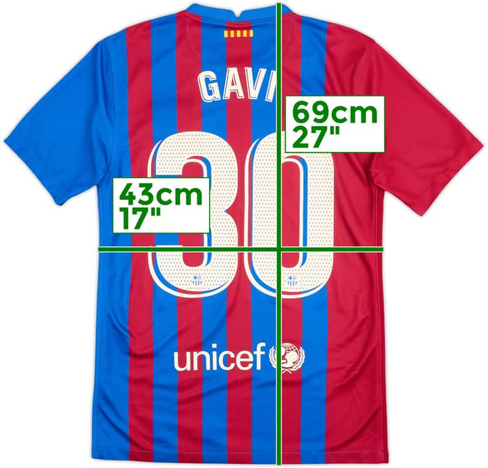 2021-22 Barcelona Home Shirt Gavi #30 - 9/10 - (S)