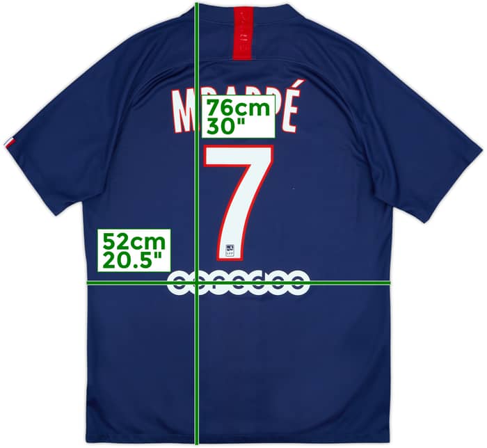 2019-20 Paris Saint-Germain Home Shirt Mbappe #7 - 8/10 - (L)
