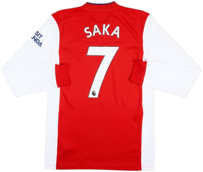 2021-22 Arsenal Home L/S Shirt Saka #7 - 9/10 - (S)