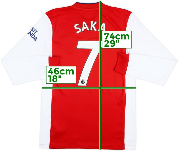 2021-22 Arsenal Home L/S Shirt Saka #7 - 9/10 - (S)