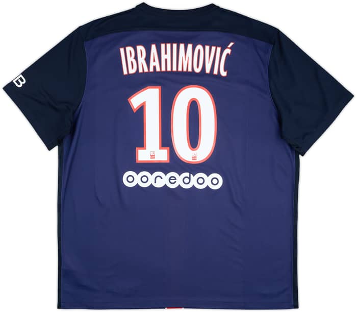 2015-16 Paris Saint-Germain Home Shirt Ibrahimovic #10 - 8/10 - (XXL)