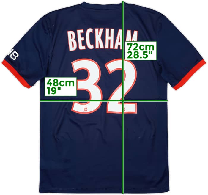 2013-14 Paris Saint-Germain Home Shirt Beckham #32 - 8/10 - (S)