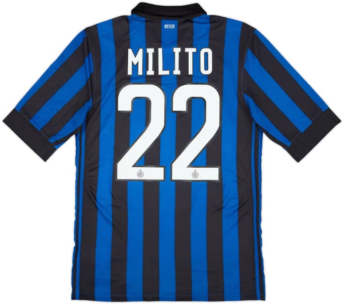 2011-12 Inter Milan Home Shirt Milito #22 - 8/10 - (S)