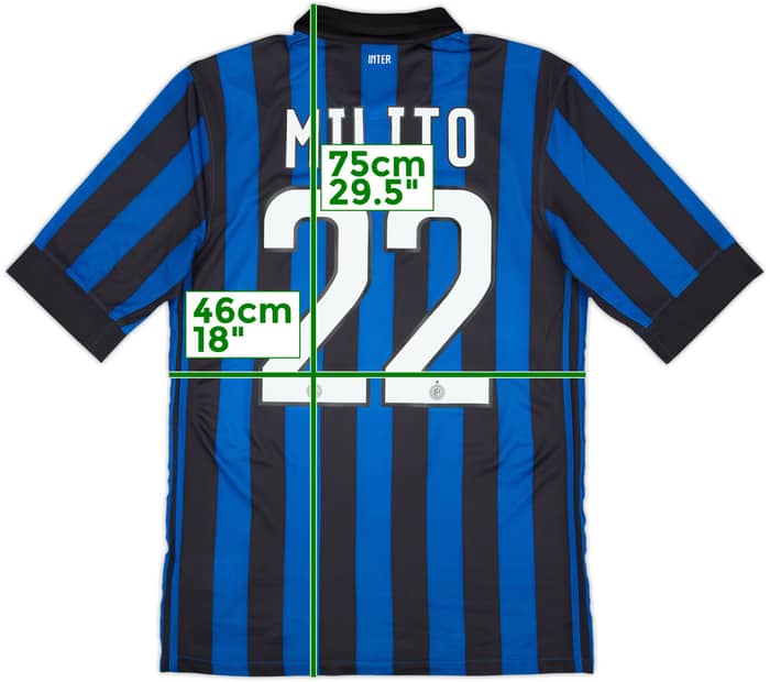 2011-12 Inter Milan Home Shirt Milito #22 - 8/10 - (S)