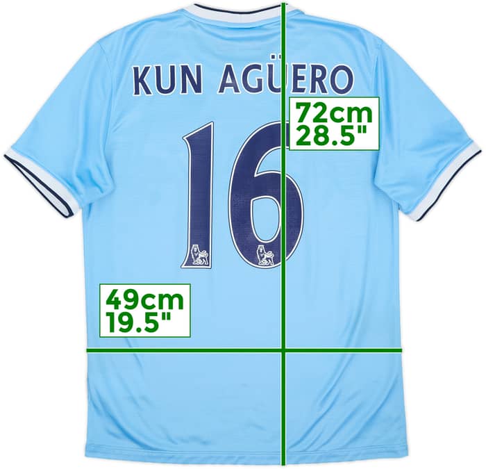 2013-14 Manchester City Home Shirt Kun Aguero #16 - 8/10 - (M)