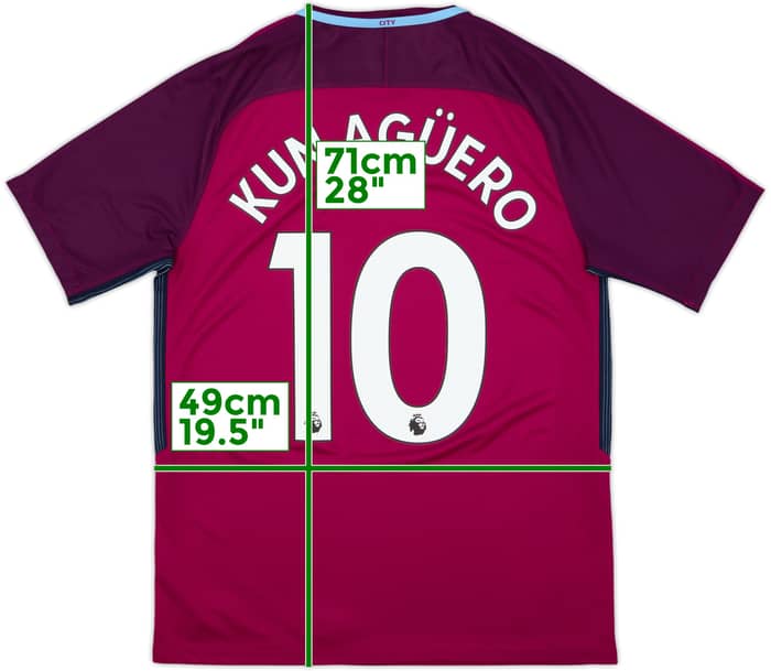 2017-18 Manchester City Away Shirt Kun Aguero #10 - 10/10 - (M)