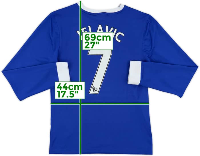 2012-13 Everton Home L/S Shirt Jelavic #7 - 7/10 - (S)
