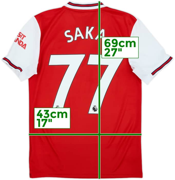 2019-20 Arsenal Home Shirt Saka #77 - 9/10 - (XS)