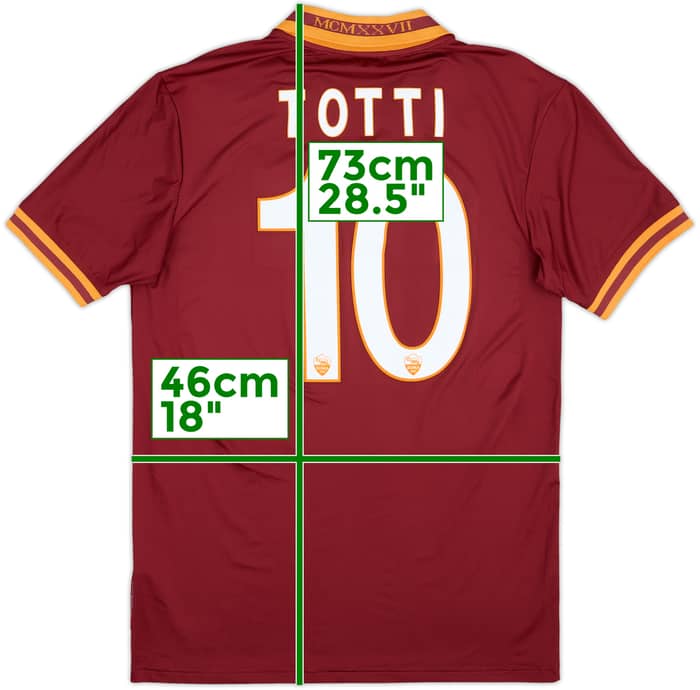 2013-14 Roma Home Shirt Totti #10 - 8/10 - (S)