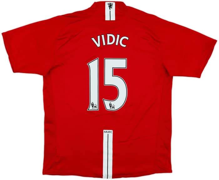 2007-09 Manchester United Home Shirt Vidic #15 - 8/10 - (L)