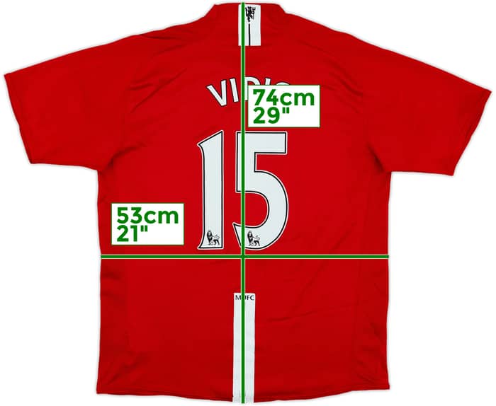 2007-09 Manchester United Home Shirt Vidic #15 - 8/10 - (L)