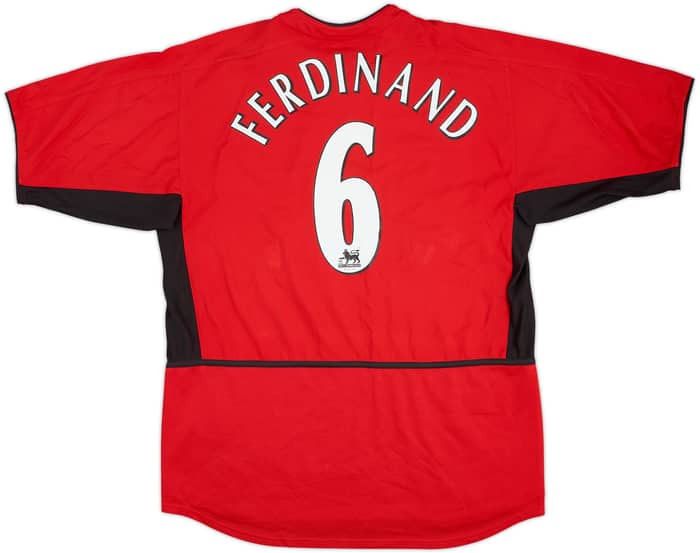 2002-04 Manchester United Home Shirt Ferdinand #6 - 8/10 - (L)