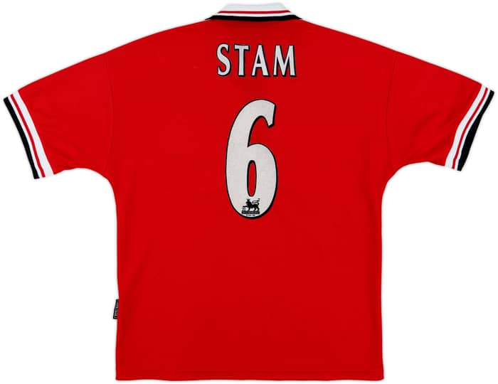 1998-00 Manchester United Home Shirt Stam #6 - 8/10 - (Y)