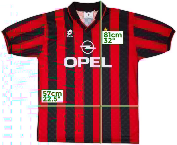 1995-96 AC Milan Home Shirt #5 - 6/10 - (XL)
