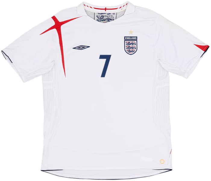 2005-07 England Home Shirt Beckham #7 - 6/10 - (XL)
