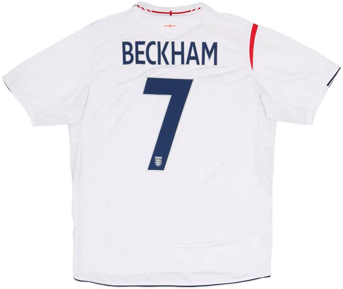 2005-07 England Home Shirt Beckham #7 - 6/10 - (XL)